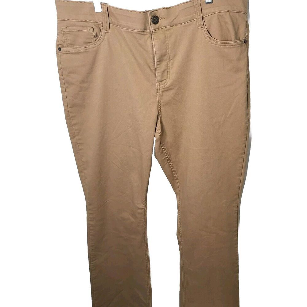 Liz Claiborne Plus Tan Women's size 18 Sara Bootcut Mid-Rise Skinny Leg Jean